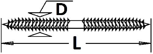 Шуруп двусторонний 10х200 мм
