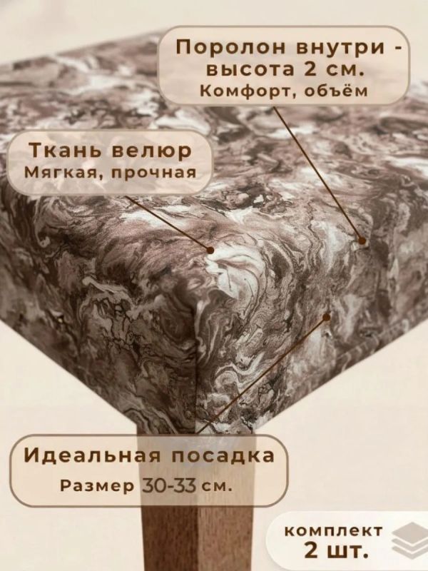 Чехол на табурет квадратный на резинке 2 шт