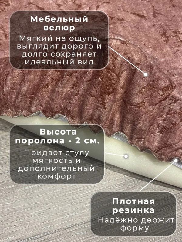Чехол на табурет квадратный на резинке с поролоном 2 шт