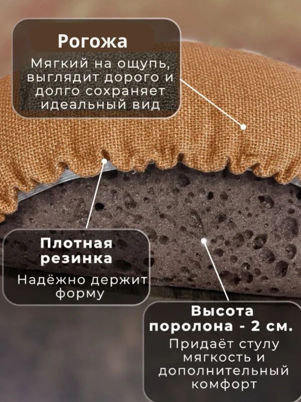 Чехол на табурет круглый на резинке с поролоном 2 шт