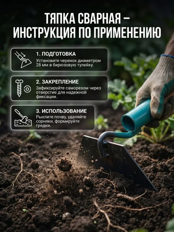 Тяпка сварная для прополки и рыхления без черенка